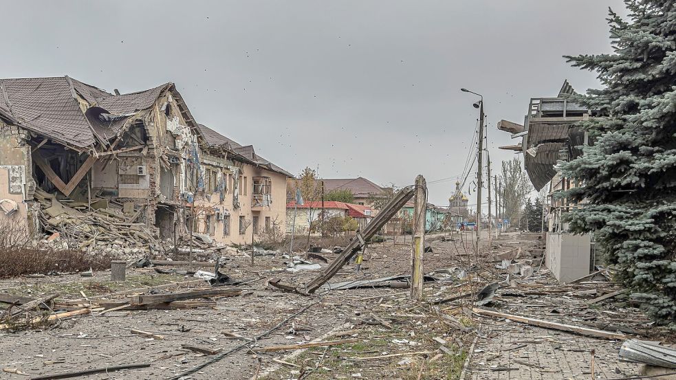 Ukrainischen Truppen droht bei Kurachowe ein Rückschlag. (Archivbild) Foto: Anton Shtuka/AP/dpa