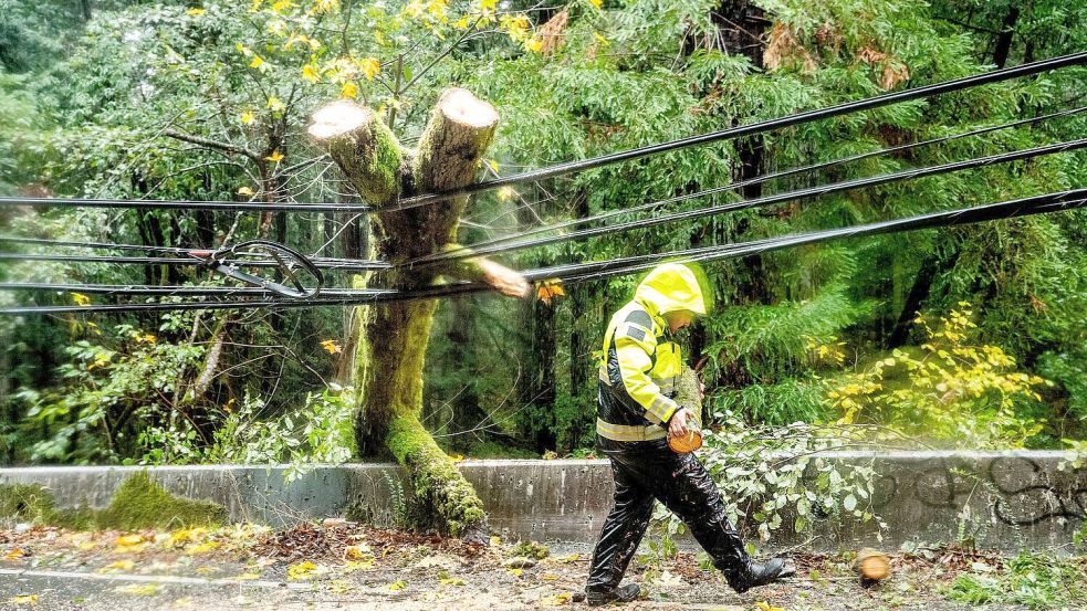 Hunderttausende Menschen entlang der US-Westküste sind ohne Strom. Foto: Noah Berger/AP/dpa