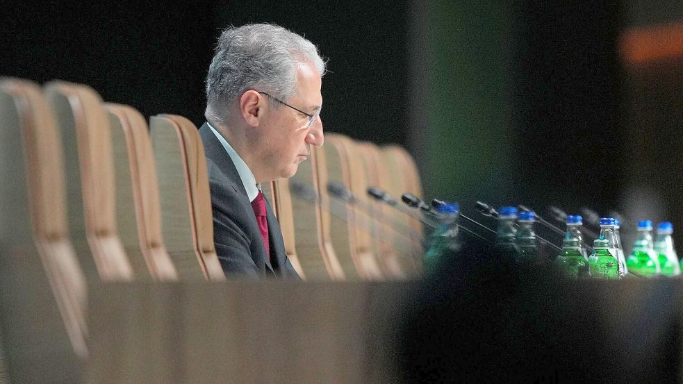 Bekam viel Kritik zu hören: COP29-Präsident Babayev. Foto: Peter Dejong/AP