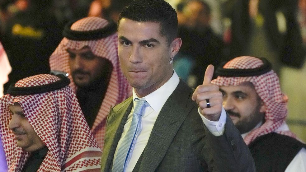 Zugpferd: Fußball-Superstar Cristiano Ronaldo wechselte 2023 zum saudischen Club Al-Nassr und kassierte dafür königlich ab. Foto: dpa/AP