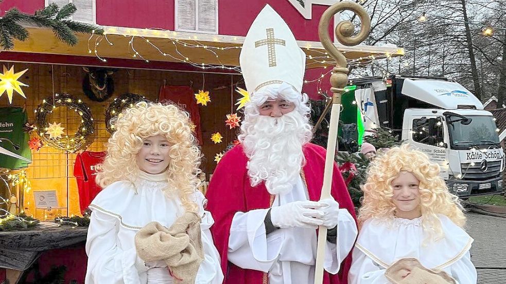 Auf dem Weihnachtsmarkt in Elisabethfehn werden auch der Nikolaus und die Engel erwartet. Foto: privat