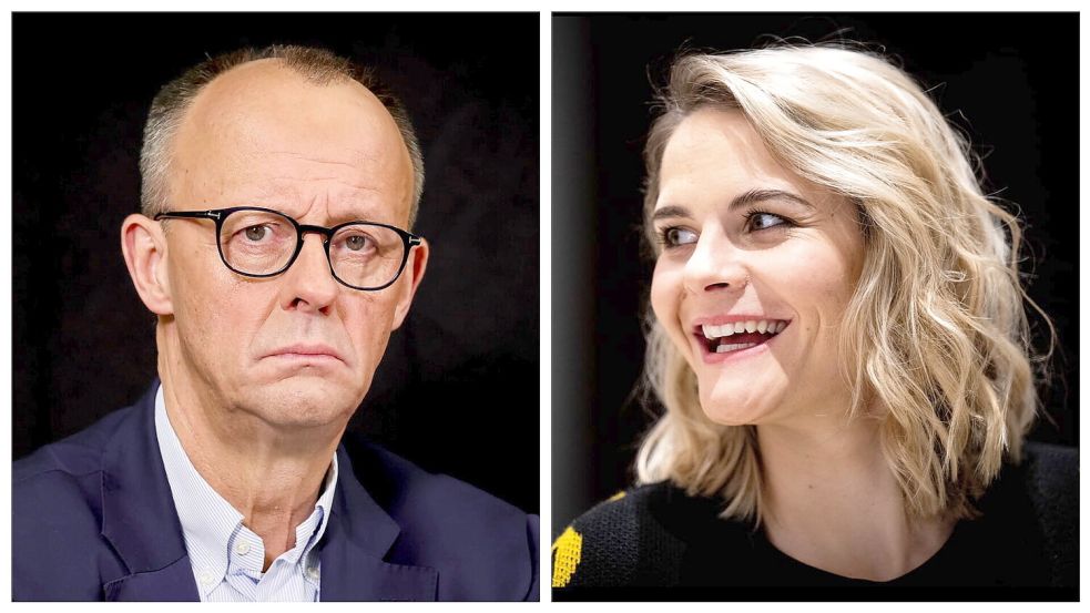 Comedian Hazel Brugger (Bild rechts) war selbst bei der Gala „Ein Herz für Kinder“ - in einem Video macht sie sich über CDU-Chef Friedrich Merz lustig. Foto: dpa/Christoph Reichwein – dpa/Hannes P Albert