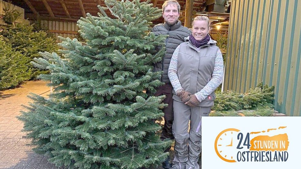 Der Weihnachtsbaumverkauf bei Melanie und Stefan Weers in Remels läuft seit dem 6. Dezember. Foto: Kubassa