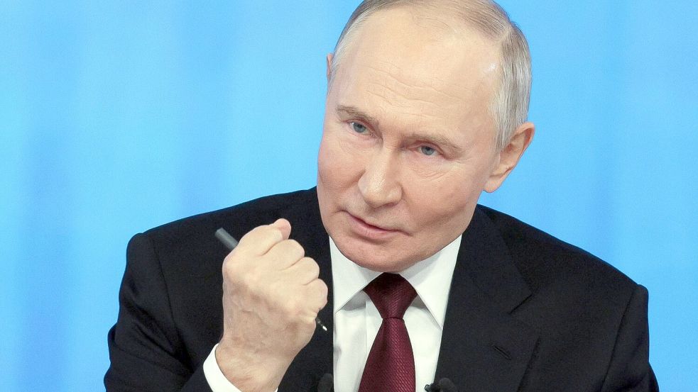 Kremlchef Wladimir Putin kündigt einen Vergeltungsschlag für Drohnenangriffe gegen die Millionenstadt Kasan an. (Archivbild) Foto: Gavriil Grigorov/Pool Sputnik Kremlin/AP/dpa