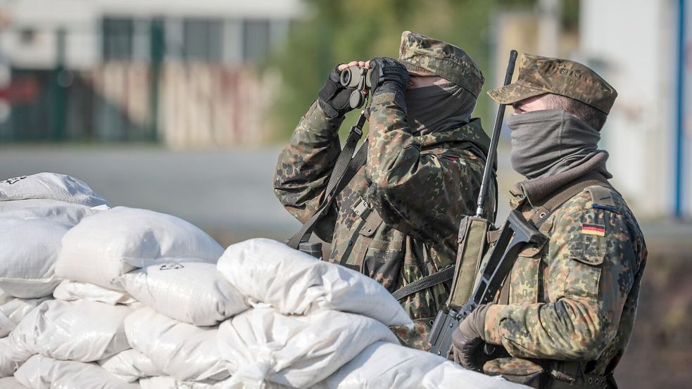 Heimatschützer bei der Bundeswehr-Übung „Fishtown Guard 2024“ Foto: Focke Strangmann/dpa