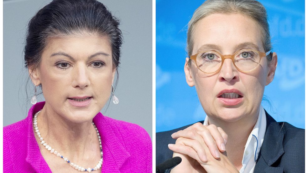 Politische Gegnerinnen: BSW-Chefin Sahra Wagenknecht und AfD-Spitzenkandidatin Alice Weidel. Foto: dpa/J. Penschek/B. von Jutrczenka