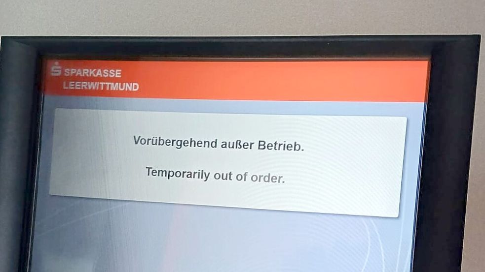 Der Geldautomat der neuen Sparkassen-Filiale in Ostrhauderfehn ist zurzeit außer Betrieb. Foto: Zein