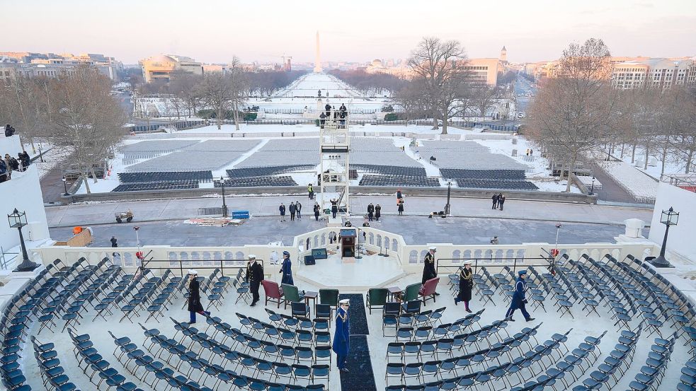 Die Vorbereitungen für die Amtseinführung laufen. (Archivbild) Foto: Pablo Martinez Monsivais/AP/dpa