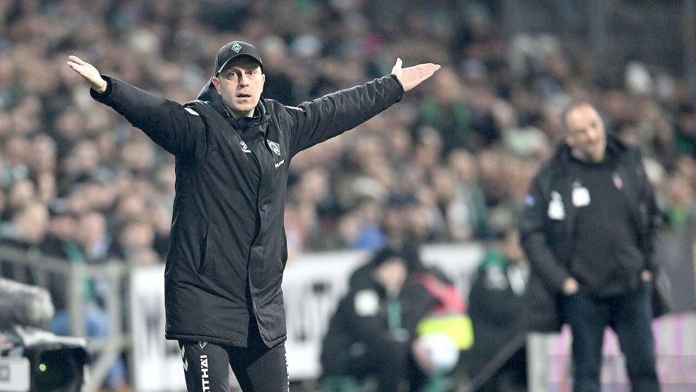 Werder-Coach Ole Werner sah einige Nachlässigkeiten in seinem Team. Foto: Carmen Jaspersen/dpa