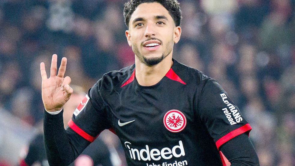 Wechselt wohl von Eintracht Frankfurt zu Manchester City: Omar Marmoush. Foto: Tom Weller/dpa