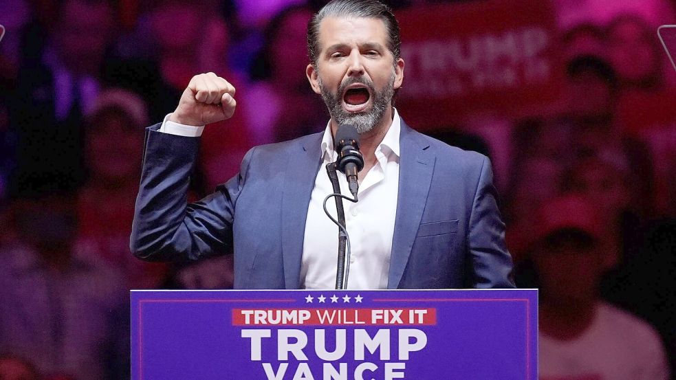 Don Jr. zeigt von Trumps Söhnen am meisten politische Ambition. (Archivbild) Foto: Evan Vucci/AP/dpa