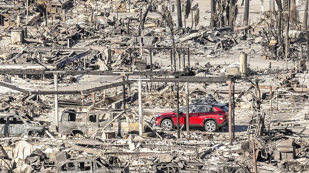 Zerstörung wie im Krieg: Eine ehemalige Wohnsiedlung in Los Angeles Foto: Noah Berger/AP/dpa