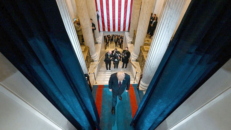 Donald Trump will unmittelbar nach seiner Vereidigung als US-Präsident folgenschwere Entscheidungen treffen. Foto: Kenny Holston/Pool The New York Times/AP/dpa