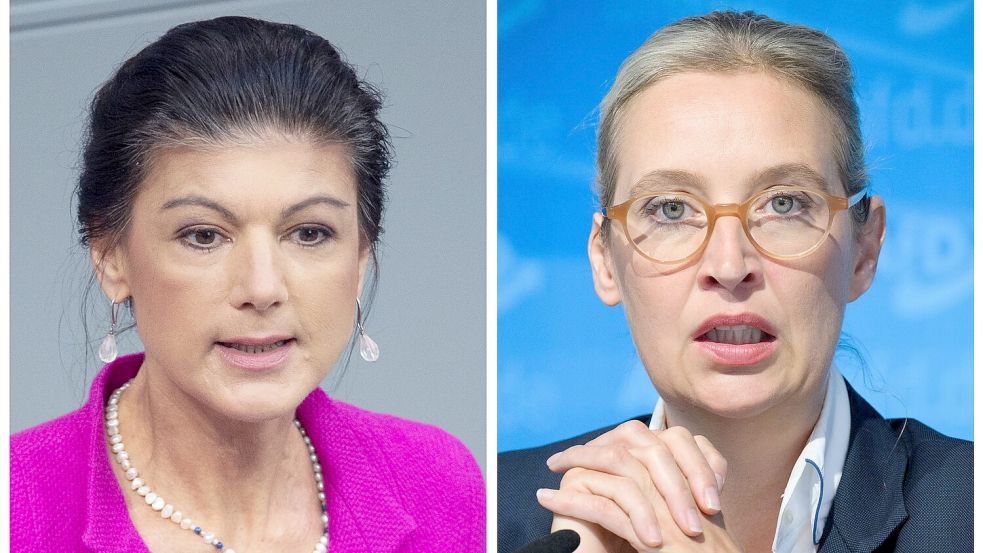 BSW-Gründerin Sahra Wagenknecht und AfD-Chefin Alice Weidel lieferten sich bei „Maischberger“ einen Schlagabtausch. (Archivbild) Foto: J. Penschek/B. von Jutrczenka/dpa