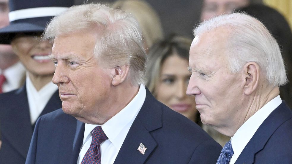 Auf den Transatlantiker Joe Biden (rechts) folgt Donald Trump: Er gilt unter allen Spitzenkandidaten der Bundestagswahl als Herausforderung für Deutschland. Nur AfD-Kanzlerkandidatin Alice Weidel ist voll des Lobes. Foto: AFP/SAUL LOEB