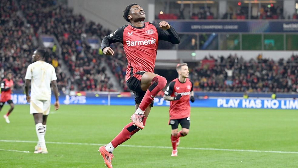 Sorgte mit dem 2:0 für die Vorentscheidung: Nathan Tella. Foto: Federico Gambarini/dpa