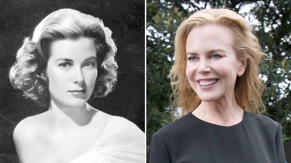 Suchte man für ihren Typ Frau und die stechend blauen Augen Ähnlichkeiten bei den Stars der goldenen Hollywood-Ära, dann erinnerte Kidman viele stets an Grace Kelly. (Archivbild-Kombo) Foto: picture alliance / dpa