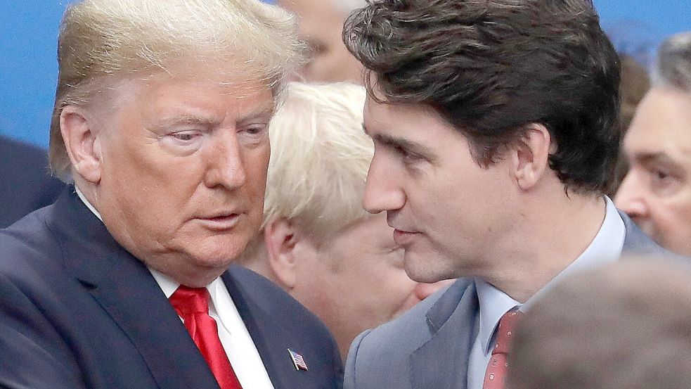 Keine Freunde, aber Nachbarn: Trump und Trudeau Foto: Evan Vucci/AP/dpa