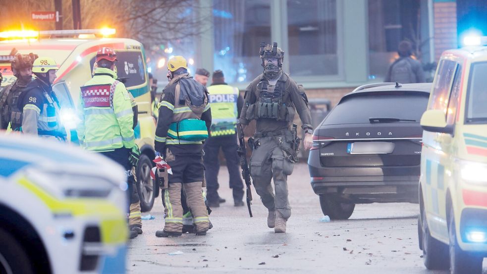 An der Schule in Schweden kam es zu einem Großeinsatz. Foto: Kicki Nilsson/TT News Agency/AP/dpa