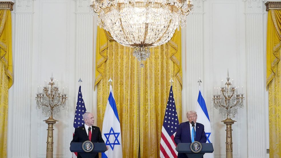 Auch bei Trumps Pressekonferenz mit Netanjahu wird deutlich: Es weht ein neuer Wind im Weißen Haus. Foto: Alex Brandon/AP/dpa