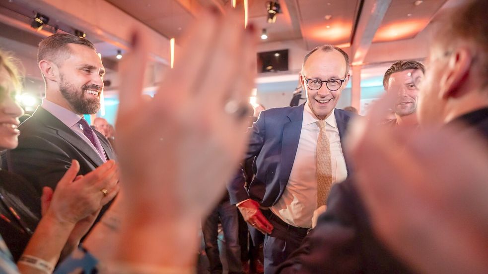 CDU-Chef Friedrich Merz schnitt in einer Zuschauer-Befragung am besten ab. Foto: Michael Kappeler/dpa-Pool/dpa