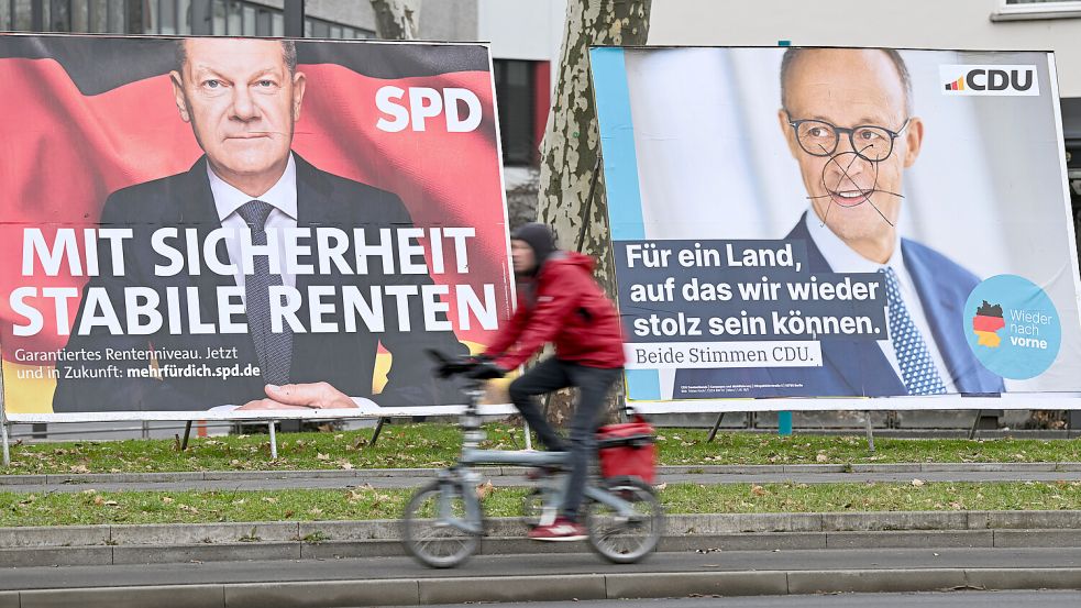 Olaf Scholz will es noch einmal wagen: Er tritt erneut als Kanzlerkandidat der SPD an. Die CDU schickt Friedrich Merz ins Rennen. Foto: DPA