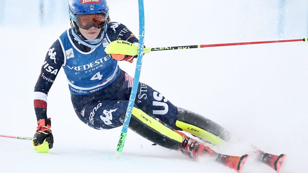 Der Sieg in Sestriere war für Mikaela Shiffrin der insgesamt 63. in einem Weltcup-Slalom. Foto: Marco Trovati/AP/dpa