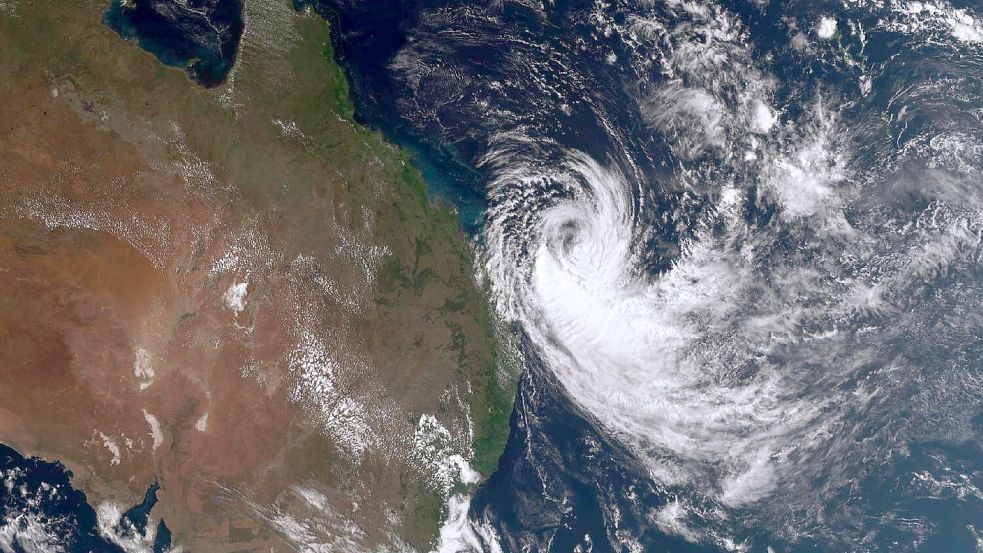 Wirbelsturm „Alfred“ bewegt sich auf die Küste von Queensland zu. Foto: Bureau Of Meteorology/Bureau of Meteorology/dpa