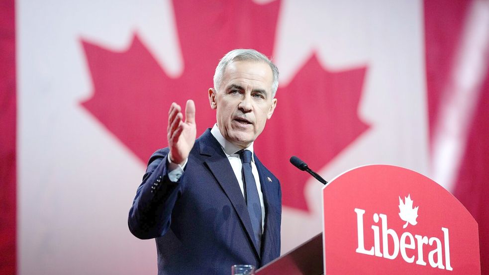 Mark Carney richtete in seiner Siegesrede klare Worte an die Adresse Donald Trumps. Foto: Justin Tang/The Canadian Press via AP/dpa