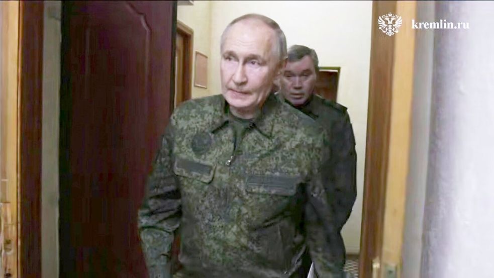 Putin hat erstmals den Frontabschnitt Kursk besucht. Foto: -/Russian Presidential Press Service/AP/dpa