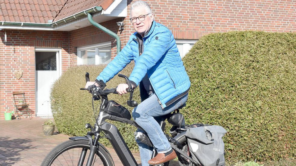 Der Ostrhauderfehner Horst Tinnemeyer möchte im Sommer 2025 gerne mit dem Fahhrad nach Venedig fahren. Nun sucht er Begleiter. Fotos: Zein