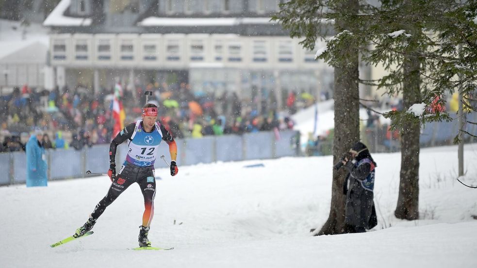 Philipp Nawrath war Schlussläufer der deutschen Mixed-Staffel. Foto: Marco Todaro/Ipa Sport / Ipa-Age/LiveMedia-IPA/ZUMA Press Wire/dpa