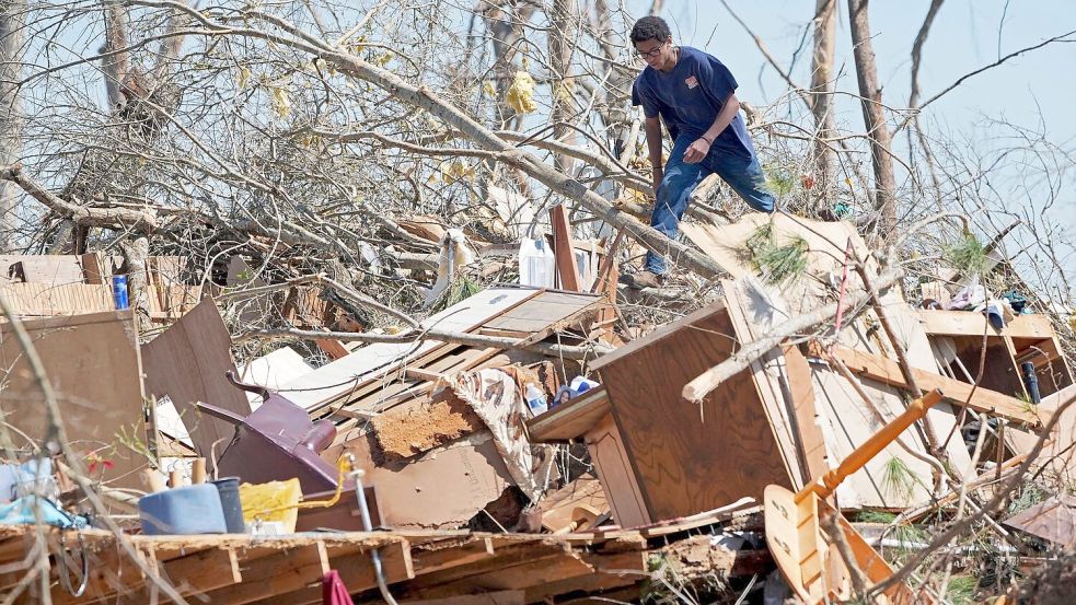 Bei den Tornados wurden - wie hier in Mississippi - Häuser komplett zerlegt. Foto: Rogelio V. Solis/AP/dpa