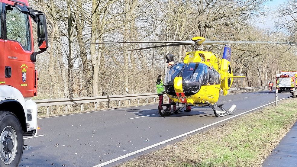 Ein Rettungshubschrauber war im Einsatz. Foto: Wolters/Archiv