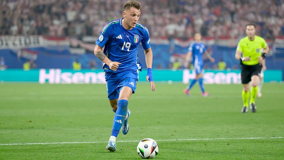 Italiens Stürmer Mateo Retegui fällt für die Länderspiele der Nations League gegen Deutschland aus. Foto: Robert Michael/dpa