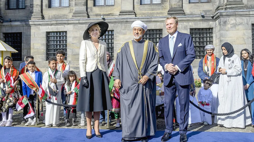Willkommenszeremonie für den omanischen Sultan in Amsterdam. Foto: IMAGO/NL Beeld